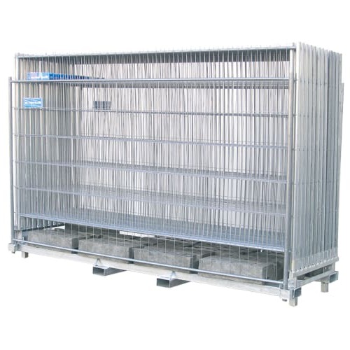 Mobiler Bauzaun-Set 30 Stück mit Füßen und Verbindern