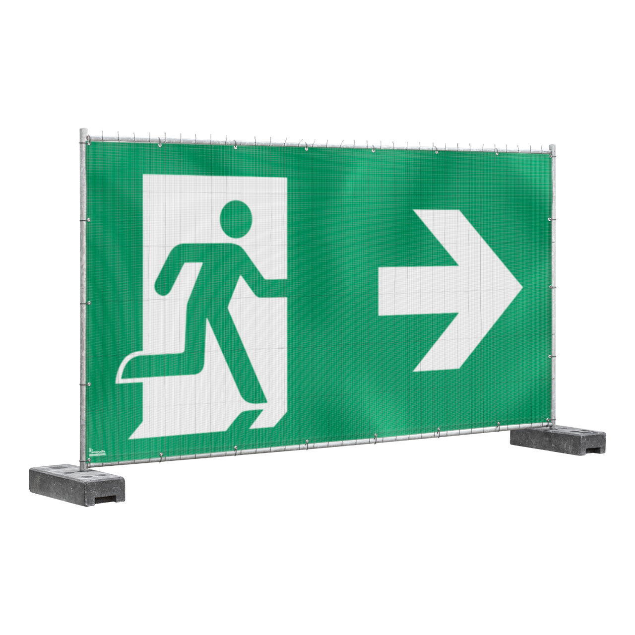 Notausgang-Banner für Mobilzaun (rechts)